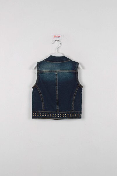 incity Girl's Studded Detailed Denim Vest