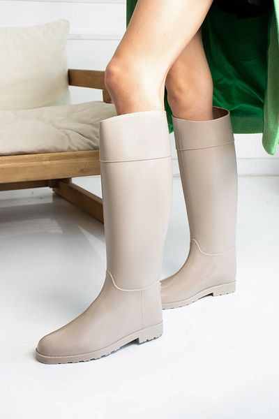 wolk shoes أحذية المطر النسائية مقاومة للماء لون بيج