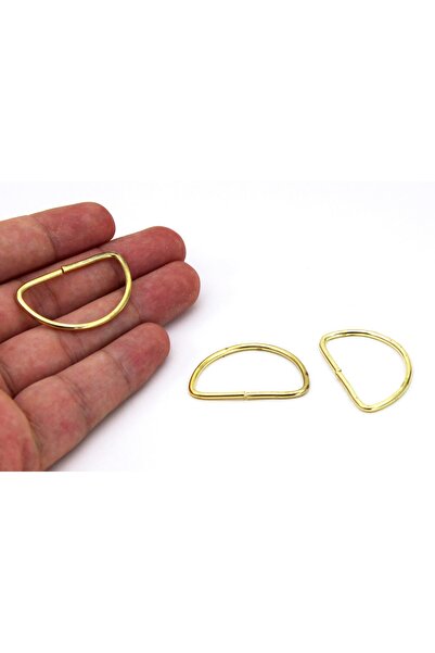 yfhobi 10 Adet - 23x36 Mm Sarı Kaplama, D Açık Halka, Çanta Halkası, Metal Halka