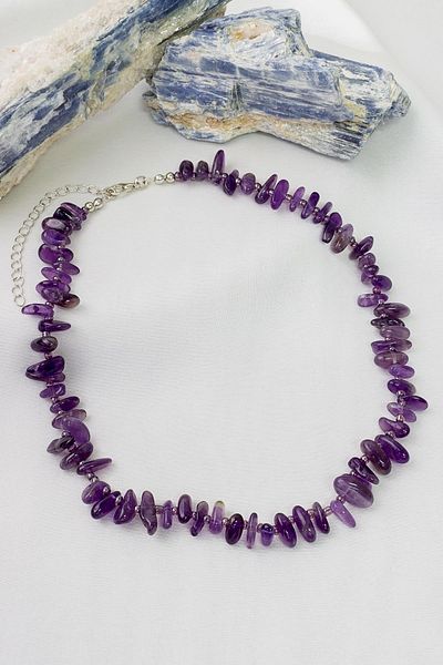 Dünya Doğal Taş Amethyst Stone Necklace