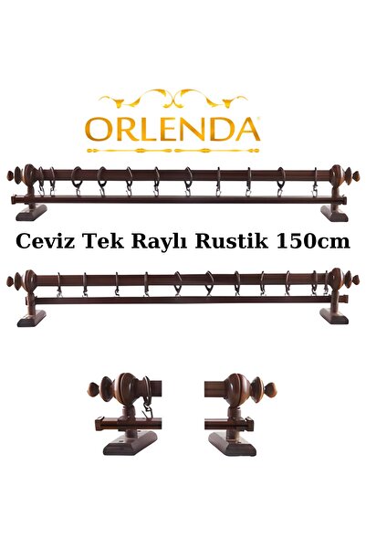 Orlenda Umeraș pentru perdea rustic din lemn de nuc - țeavă rustică cu o sing...