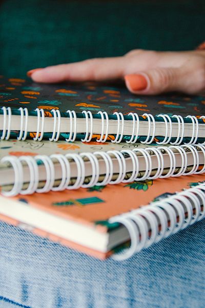 CoNotes 3-Piece Hard Cover Spiral Pointed Notebook Set - Bullet Journal