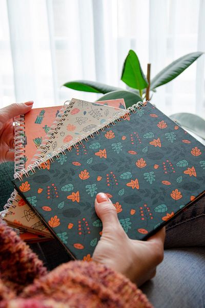 CoNotes Set of 3 Hard Cover Spiral Checked Notebook