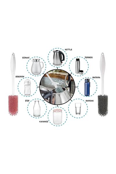 KÜÇÜK EW Mimosa Silicone Bottle Feeding Bottle Jar Cleaning Brush