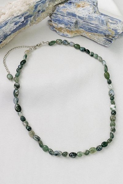 Dünya Doğal Taş Indian Agate Stone Necklace