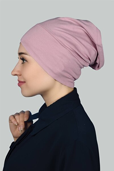 Altobeh Cross Outer Hijab Cap Combed Cotton - Dark Pink