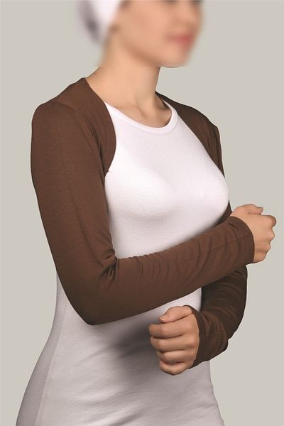 Altobeh Μακρυμάνικο Hijab Bolero - Σοκολάτα