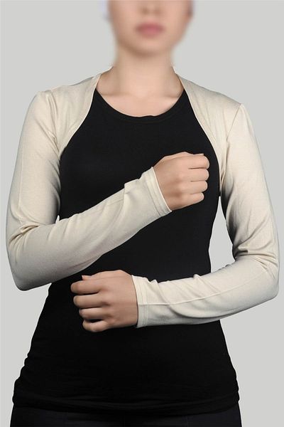 Altobeh Μακρυμάνικο Hijab Bolero - Κρέμα
