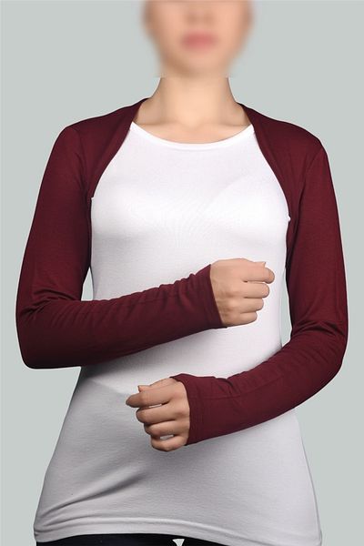 Altobeh Long Sleeve Hijab Bolero - Claret Red