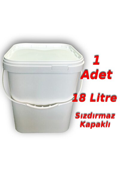 Decotone 18 Lt Plastik Kapaklı Kare Kova Hobi Boya Gıda Yoğurt Fermantasyon Kovası Beyaz 1 Adet