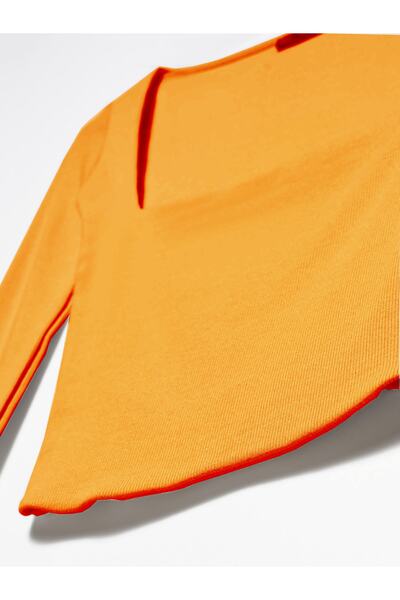 Dilvin 3700 žebrovaný top s dlouhým rukávem, oranžový