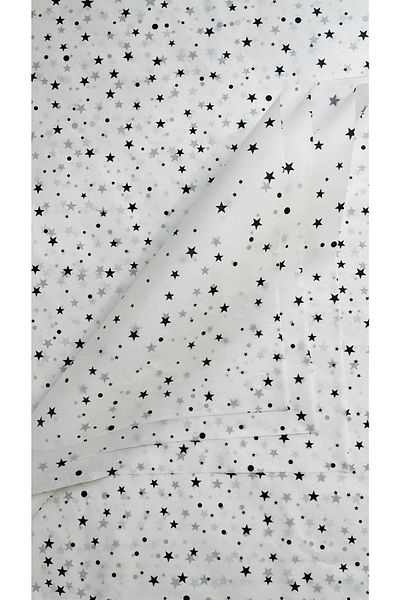 t tuğset etiket Black Star Patterned Tissue Paper / White Tissue Paper 50x70 Cm 10pcs