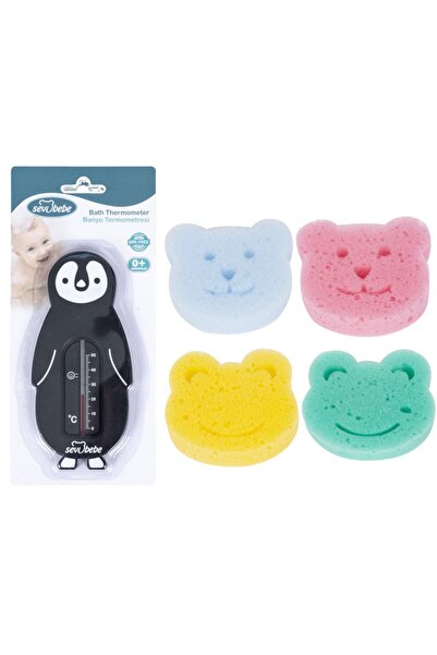 Sevi Bebe Bebek Banyo Seti(banyo Derecesi+banyo Süngeri)