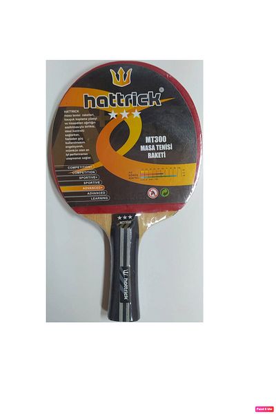 Hattrick Mt-300 3 Star Ittf Approved Vacuum Packaged 1 Piece Table Tennis Racket