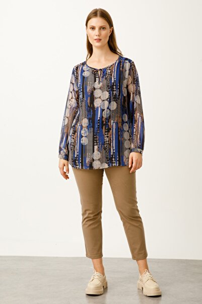 Ekol Pantaloni din pânză cu croială tip țigară