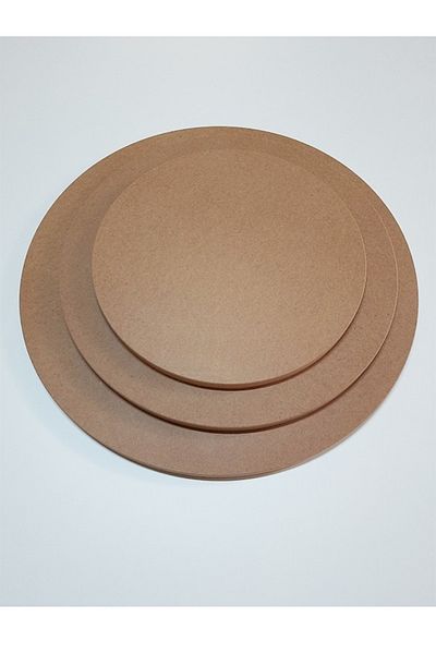 DFN WOOD 50 cm Round Mdf Plate - 18 mm White Raw Thickness Plate Back 1 Piece