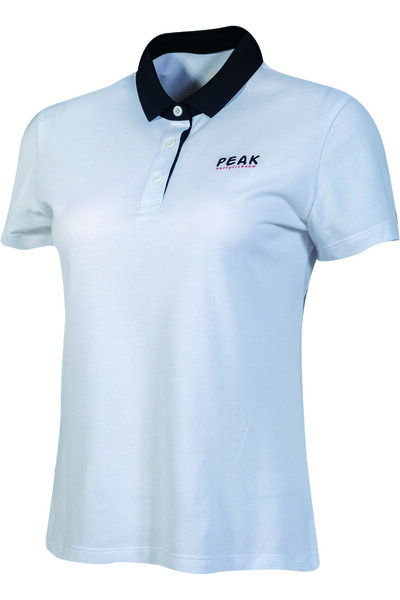 Peak Μπλουζάκι πόλο Γυναικείο λευκό γιακά πόλο μονόχρωμο αναπνεύσιμο άνετο κο...