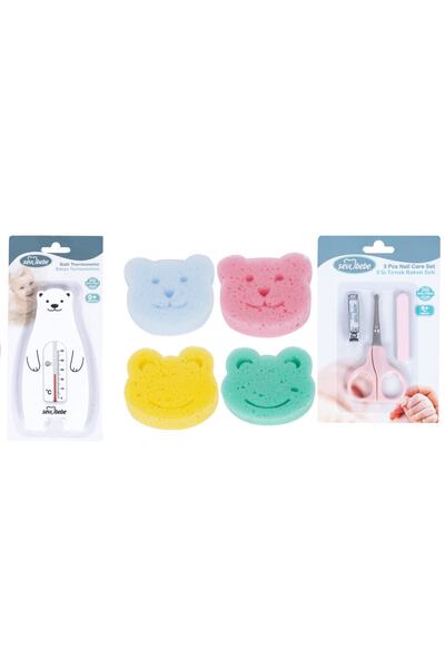 Sevi Bebe Bebek Banyo Seti(banyo Derecesi+banyo Süngeri+makas Seti)