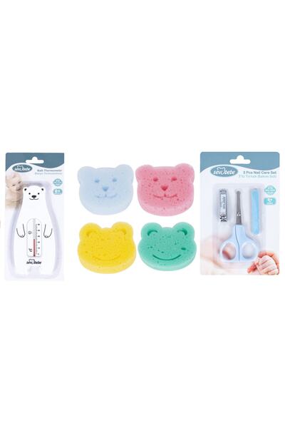 Sevi Bebe Bebek Banyo Seti(banyo Derecesi+banyo Süngeri+makas Seti)