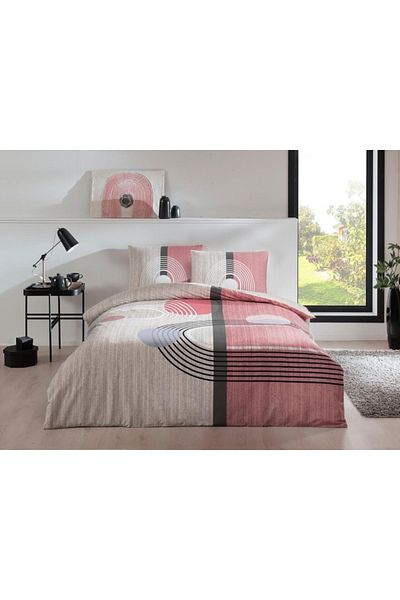 Taç 100% Cotton Single Duvet Cover Set Fitted Sheet Alex Pink