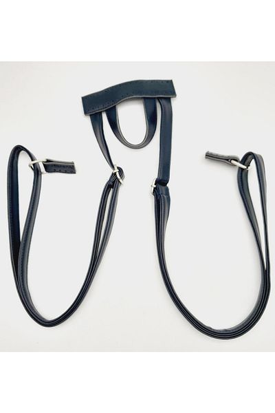 angel çanta aksesuar Σακίδιο πλάτης Navy Blue Faux Leather - Μεταλλική λαβή ασημί