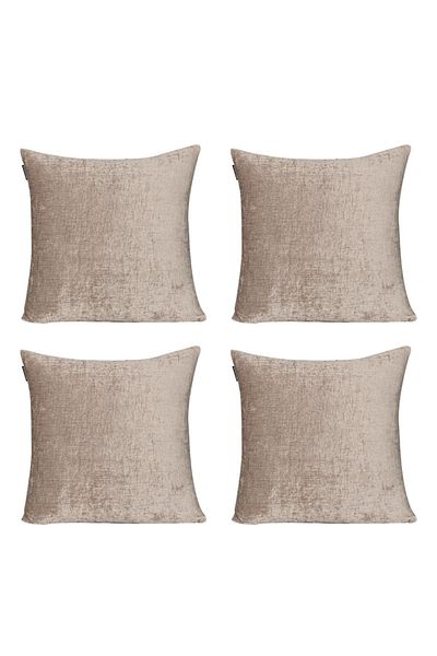 GOCCIA Velvet Cream Brown Σετ 4 τεμαχίων - Κάλυμμα μαξιλαριού σενίλ