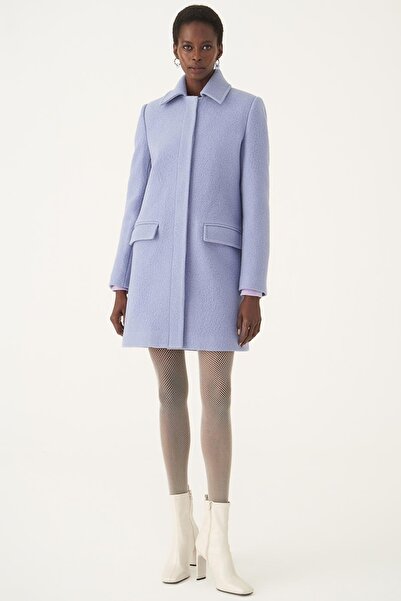 Perspective Edwar Comfortable Mold Shirt Collar Standard Size Lilac Color Women's Coat