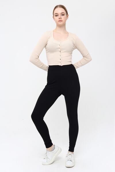 NEWLAKER Black High Waist Knitted Tights