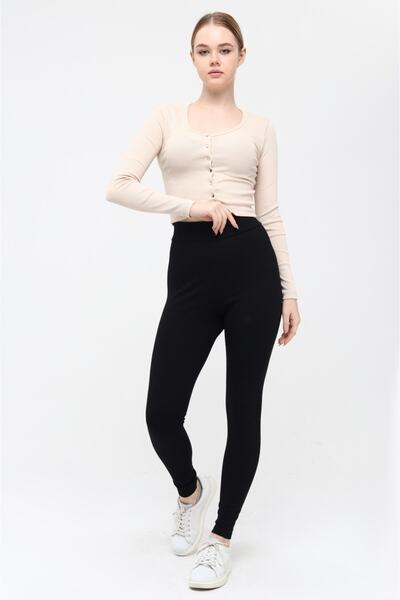 NEWLAKER Black High Waist Knitted Tights