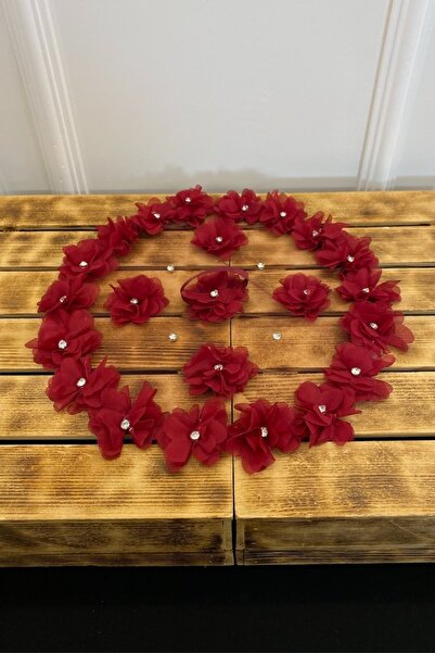 ZEYMERADE Bordo Gelin Damat Mendili, Üç Boyutlu Lazer Çiçek Ve Parlak Taşlı, ...