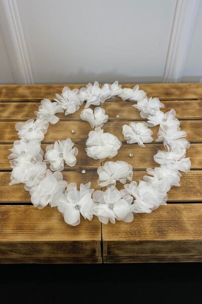 ZEYMERADE Beyaz Gelin Damat Mendili, Üç Boyutlu Lazer Çiçek Ve Parlak Taşlı, ...