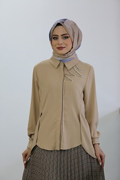 Zühre - Taş Işlemeli Pliseli Takım