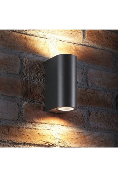 ZERPA Two-Way Decorative Oval Wall Sconce - Anthracite - PC Body - IP65 - Gu10 - Z13647