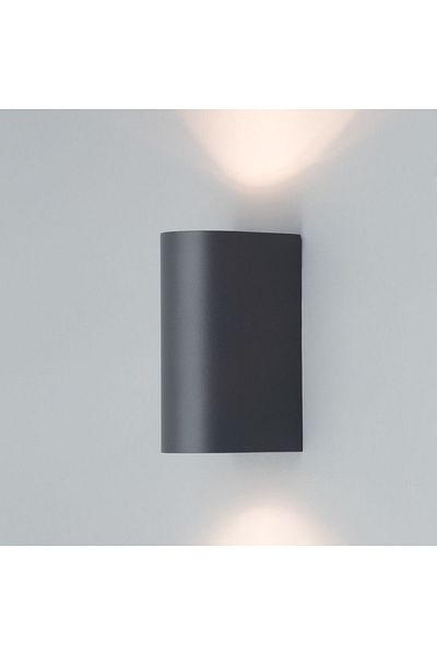 ZERPA Two-Way Decorative Oval Wall Sconce - Anthracite - PC Body - IP65 - Gu10 - Z13647