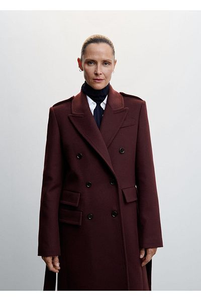 MANGO Woman Spezieller Damenmantel aus reiner Wolle