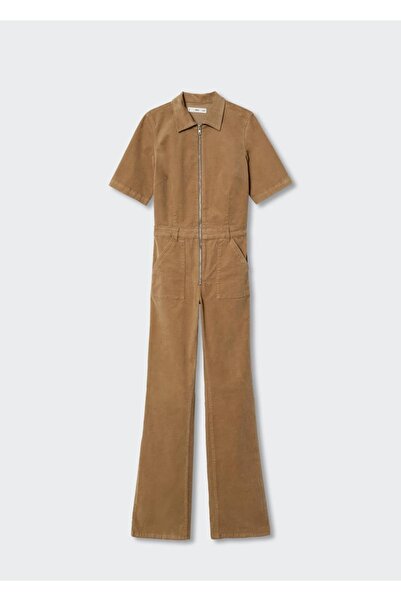 MANGO Woman Fitilli Kadife Ispanyol Paça Tulum