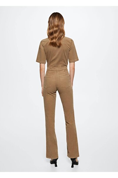 MANGO Woman Fitilli Kadife Ispanyol Paça Tulum