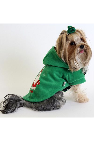 MAXSTYLESPET Santa Claus Embroidered Lined Green Pet Jacket Cat Dog Outfit