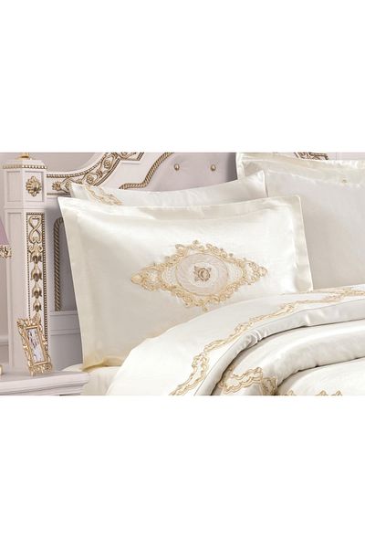 Finezza هيرا طقم بيكيه قطن بوليستر كريمي مزدوج 6 قطع - 1280