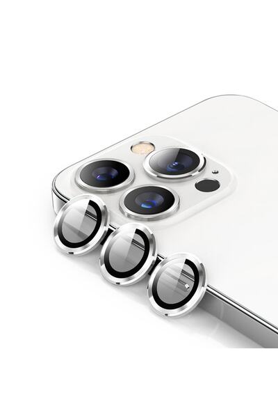Powerfox Iphone 14 Pro/14 Pro Max Uyumlu Kamera Lens Koruyucu(3'lü Set) Gümüş