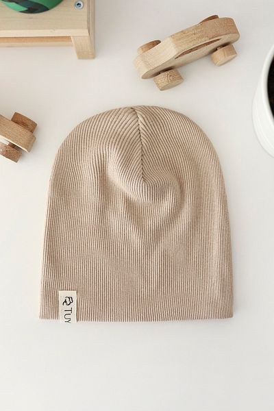 Doğan Collection Camel - Ecru 2-Piece Rib Beanie