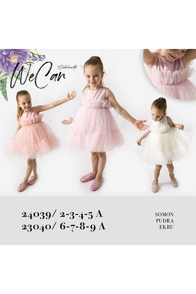 WECAN EXCLUSİVE Girl's Dress Birthday Special Rose Dress