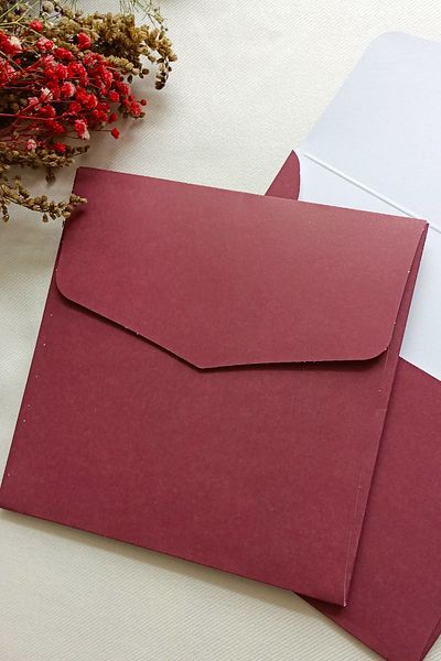 Dekorden 15x15 Cm Square Luxury Invitation Envelope - 100 Pieces