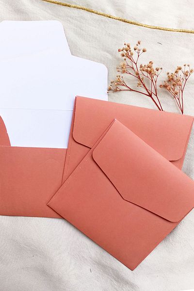 Dekorden 15x15 Cm Square Luxury Invitation Envelope - 100 Pieces