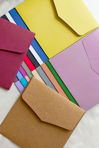 Dekorden 15x15 Cm Mixed Color Square Luxury Invitation Envelope - 100 Pieces