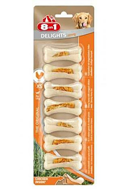 8in1 Delights 8in1 8 In 1 Delights Strong Xs Tavuklu Köpek Ödül Kemiği 7'li 140 gr