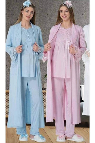 by İGP Set de pijamale de maternitate albastru pentru femei