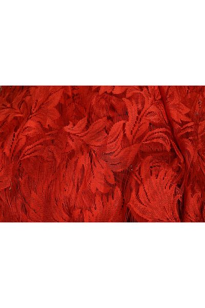 AKÇA TEKSTİL Vakko Double Color Red Color Rope Curtain Ready Buttons Sewn Rope Curtain 3000*270 Cm