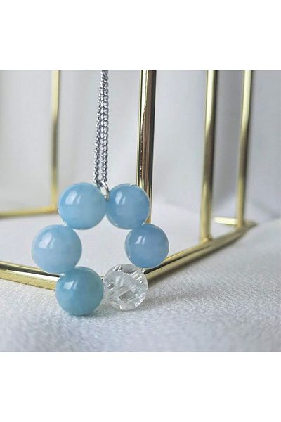 Lavinia Atelier Blue Quartz Necef Natural Stone Necklace Daisy Necklace