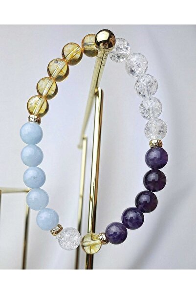 Lavinia Atelier Aries Natural Stone Bracelet Aquamarine, Necef, Citrine, Amet...